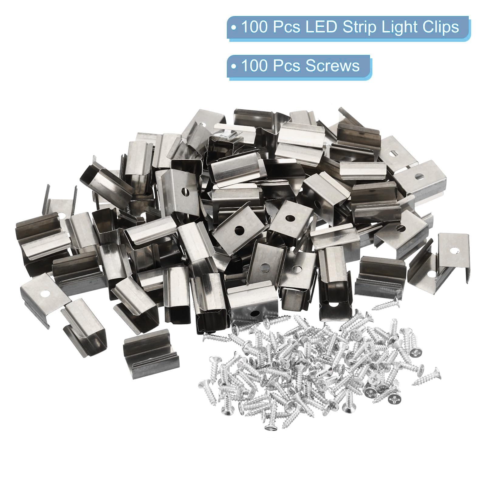 TOP-VIGOR 100Pcs Neon Rope Light Mounting Brackets, LED Lights Install Fixing Clips Clamp, Support Holder with Screws - Image 3
