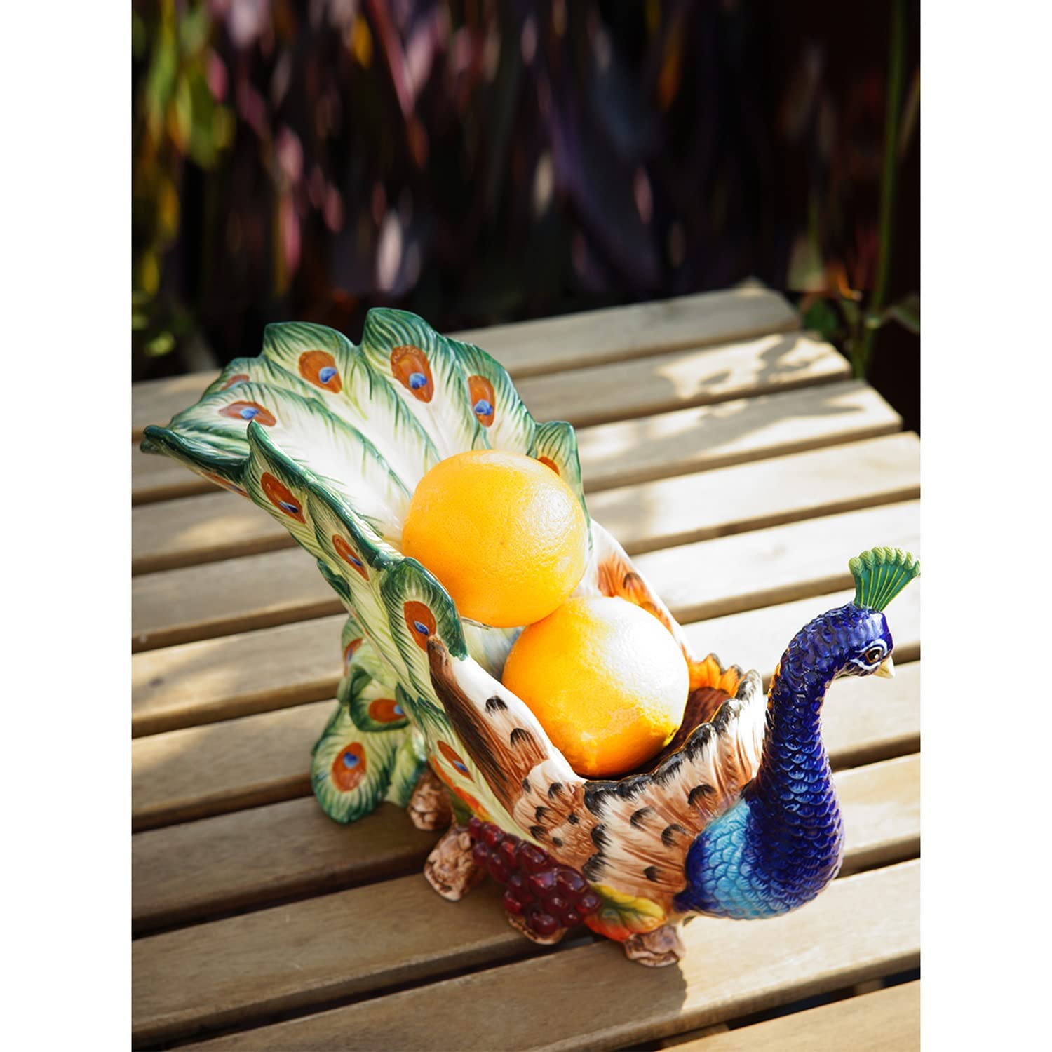 Soporte para Botella de Vino con Apariencia de Pavo Real, Soporte para Botella de Vino Individual de cerámica, frutero, decoración de Estante de Vino de Mesa
