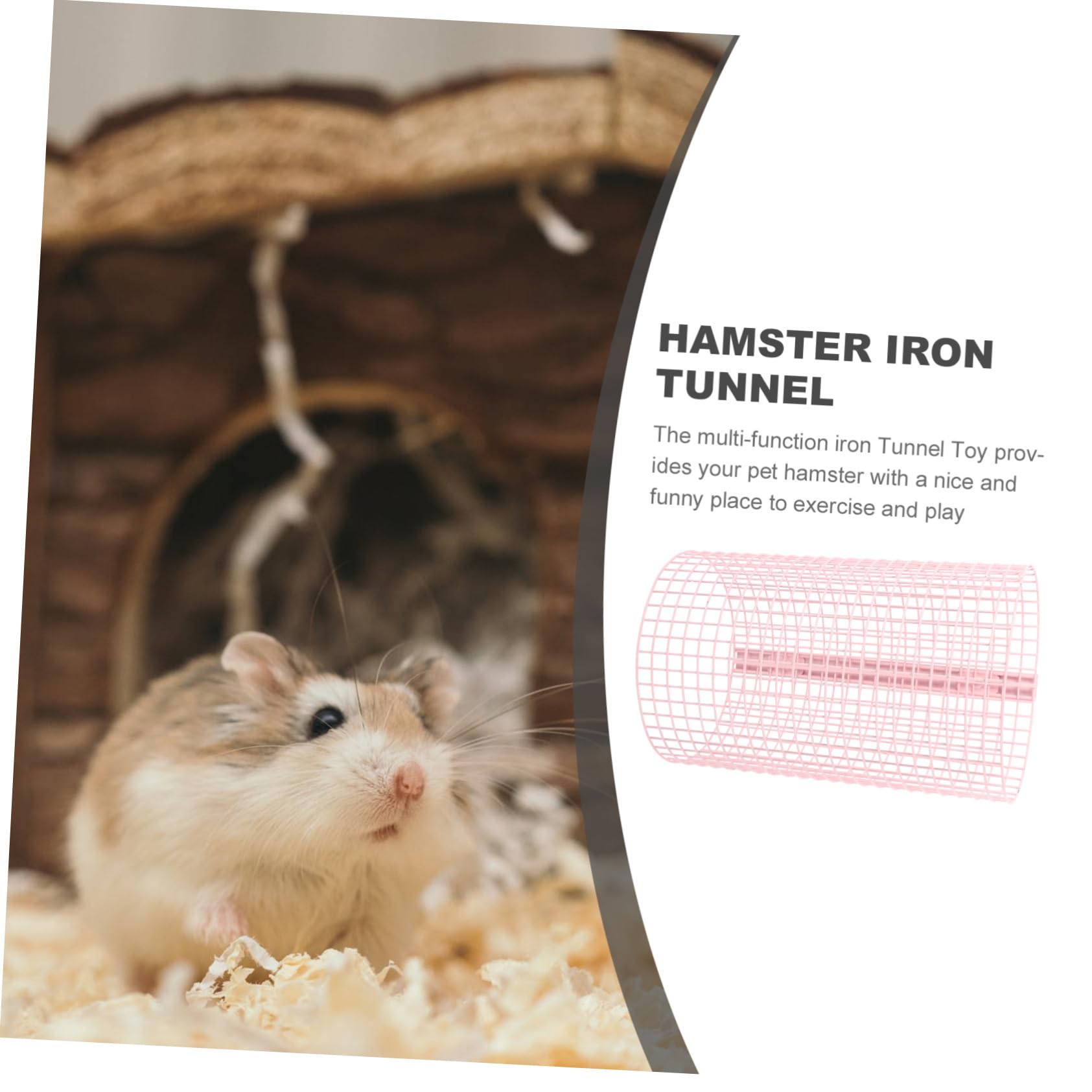 Rosa Runder Hamstertunnel aus Eisen für Spiel und Käfig