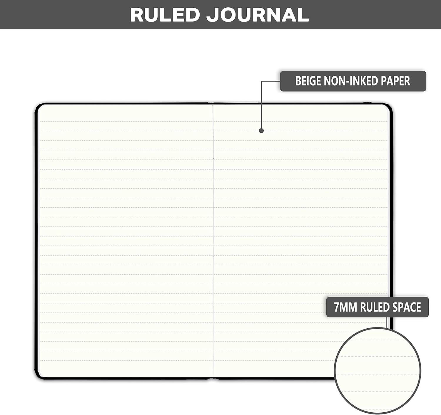 Ruled Notebook/Journal - Lined Journal with Premium Thick Paper, 5" X 8" College Ruled Journal/Notebook, Banded with Exquisite Inner Pocket, Hardcover : Office Products
