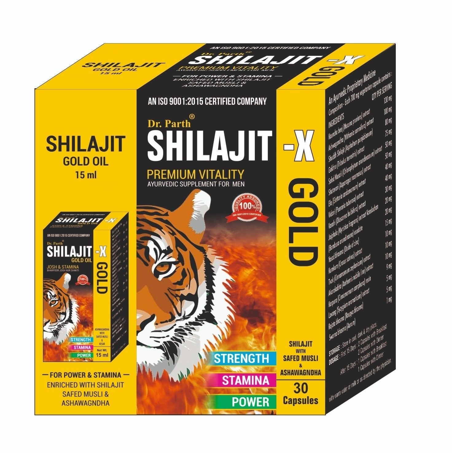 DR. PARTH BIOTECH Shilajit Gold Ayurvedic Capsules - 30