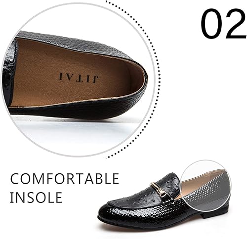Miniatura 3 de JITAI Zapatos Penny de cuero con puntera de mocasín para hombre