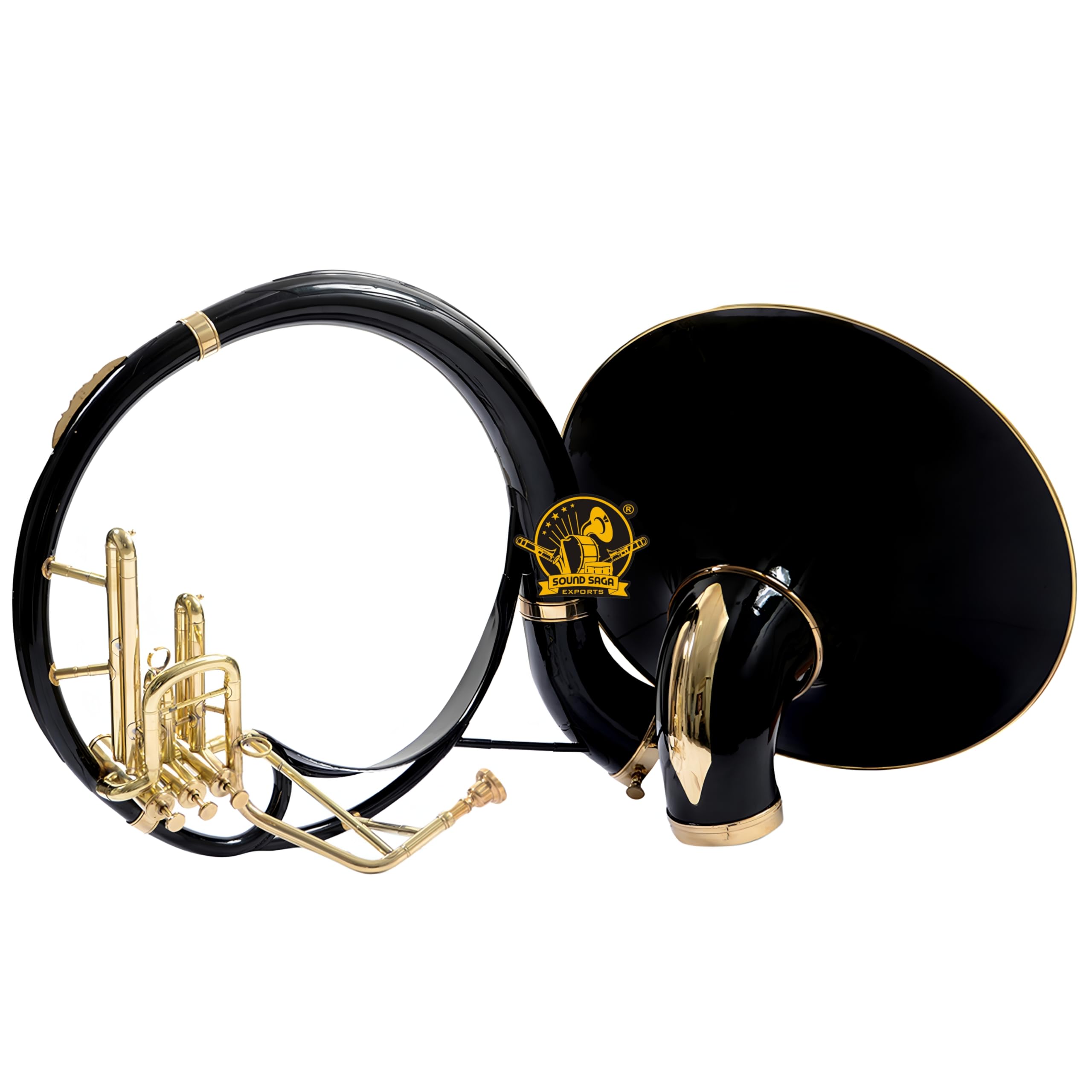 BBb instrument mosiężny 56 cm, mosiężna tuba z ustnikiem i torbą na koncert dla orkiestry marszowej, zespołu szkolnego, początkujących, studentów i średnio zaawansowanych muzyków (czarna)