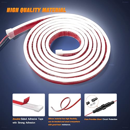 Miniatura 5 de Tira de luz para capó de automóvil, tira de luz LED dinámica de 59 pulgadas, tira de luz diurna flexible para automóvil, camión, SUV (1 unidad)