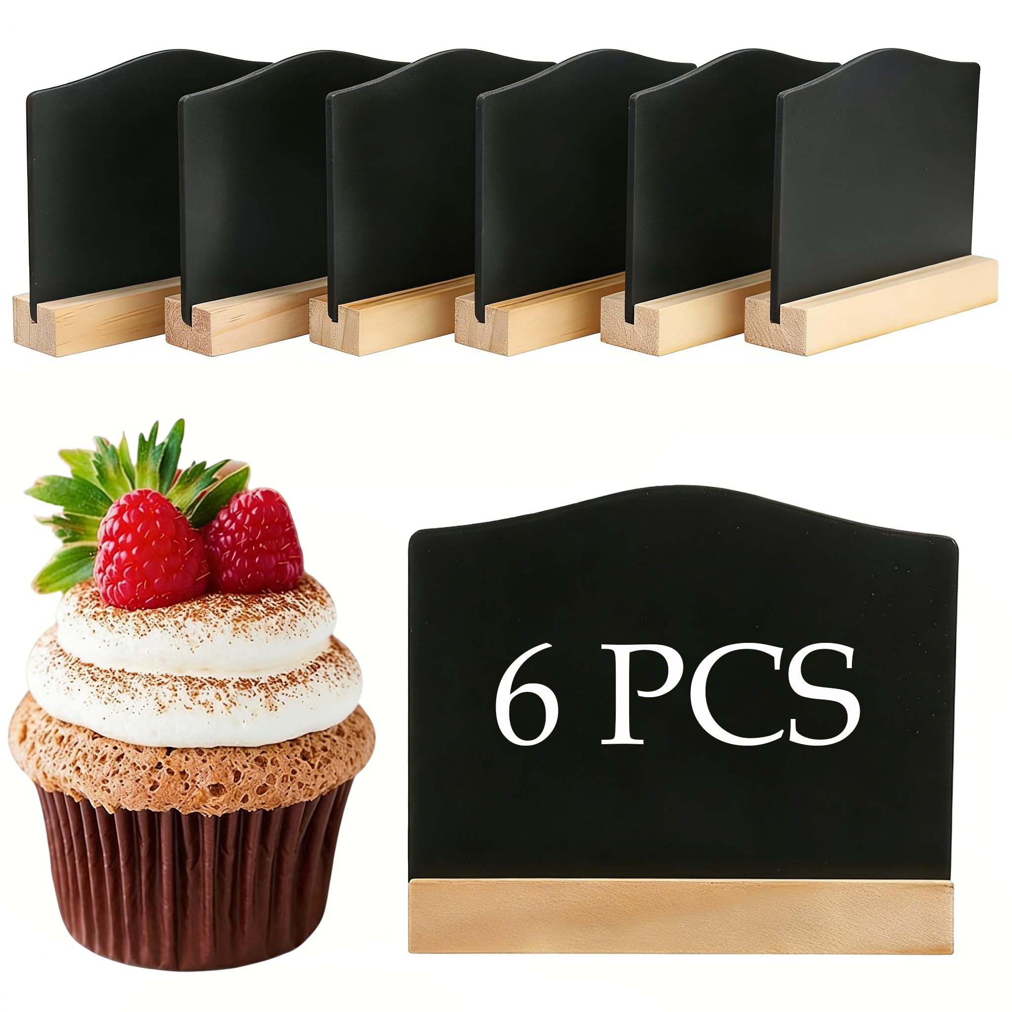 Mooshy Mini Chalkboard Signs 6 Pack Small Black Chalk Board Double Sided Mini Chalk Boards with Stands for Table Display Chalkboard Signs for Food Labels Party Table Decoration