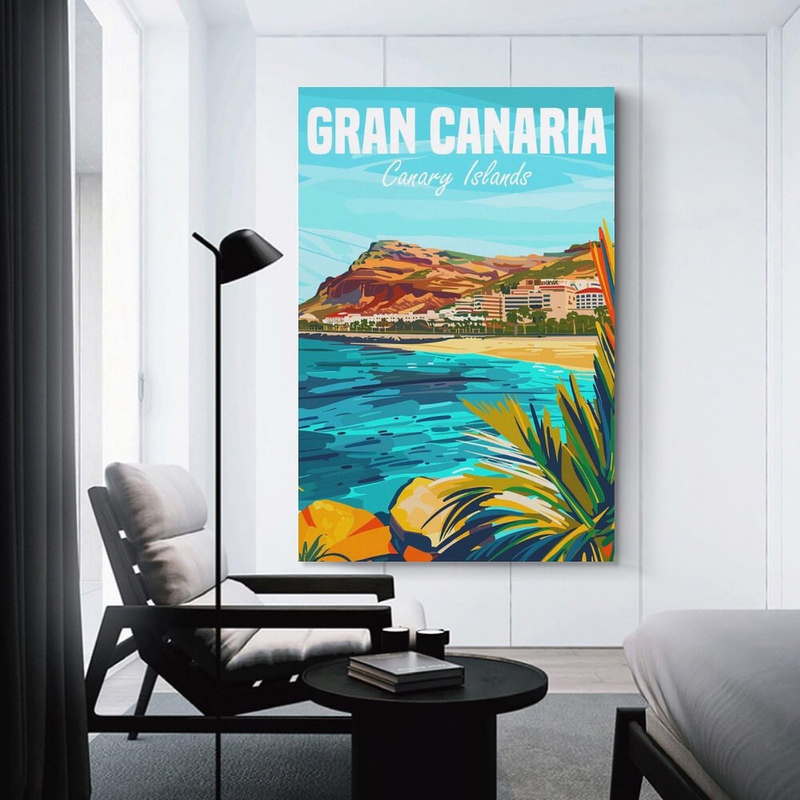 Junmoney Gran Canaria Canary Island Canvas Wall Picture, 20x30inch(50x75cm), for Picture Wall Styling in Lounge Or Bedroom, An Easy Match for Collected Prints