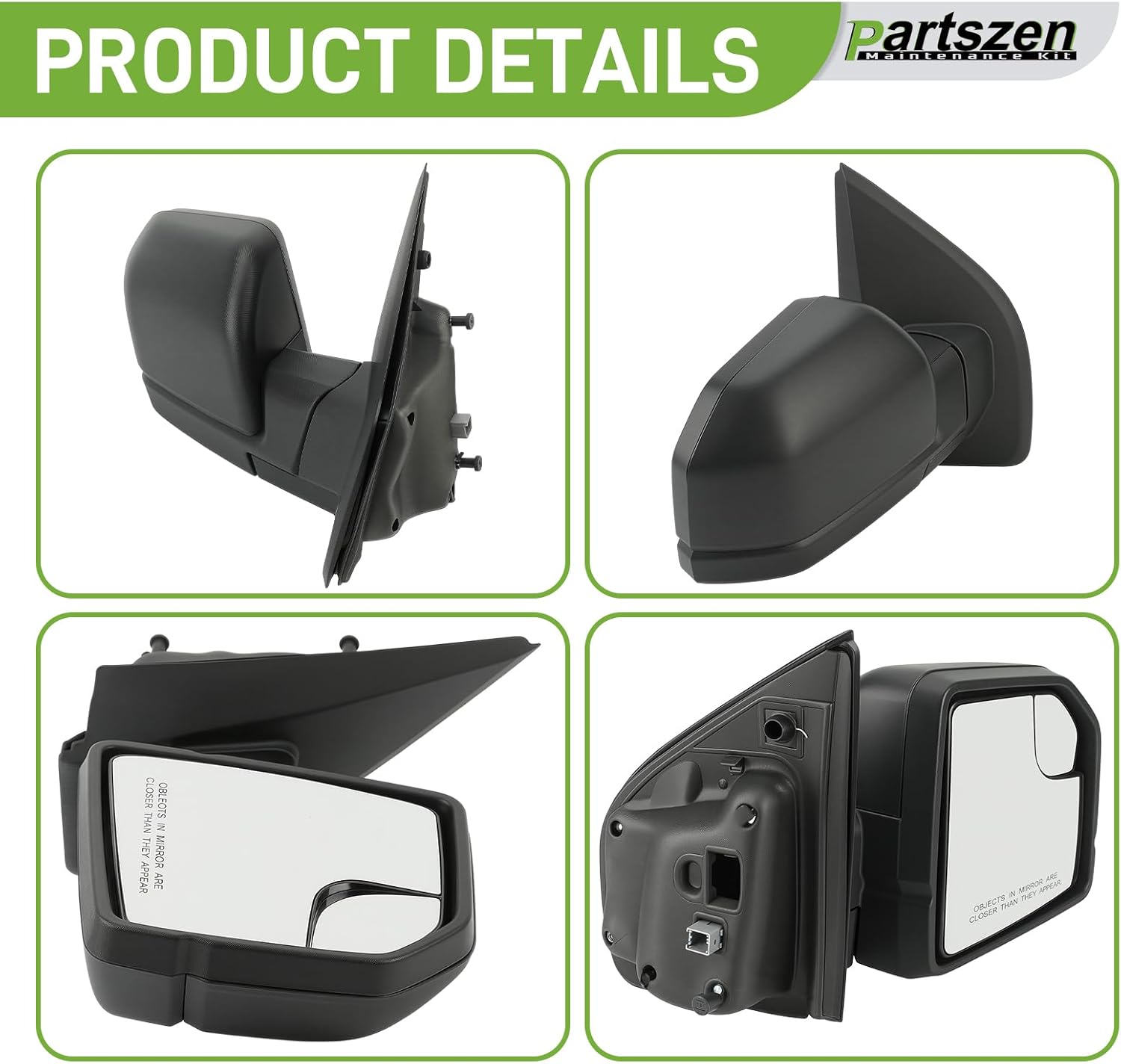 FL3Z17682BB FO1321522 Power Mirror Assembly Right Passenger Side Blind Spot Glass Textured Fit for Ford F150 SSV XL 2015-2019 come with Heated and Turn Signal