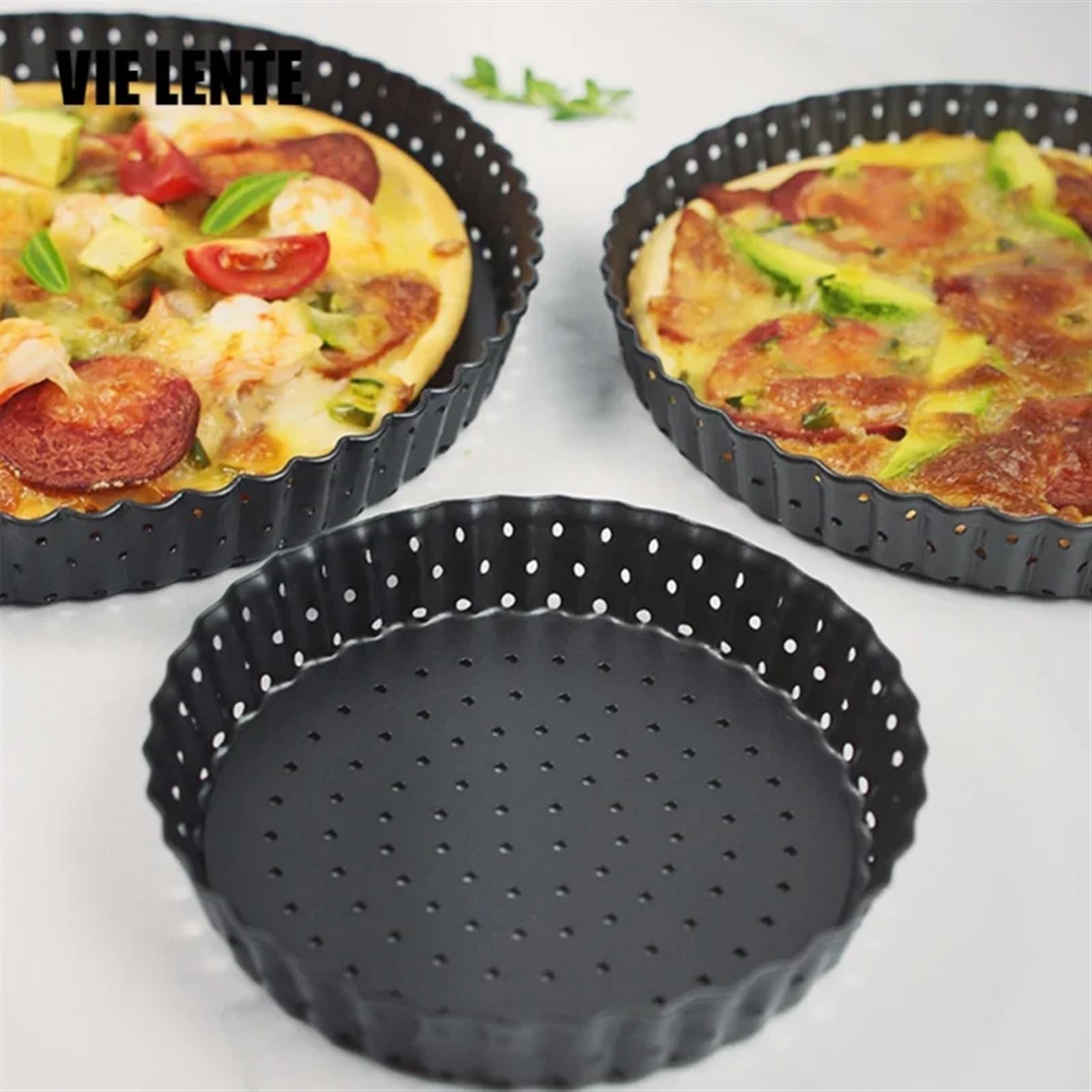 Backblech 5/8/9 Zoll Perforierte Kuchen Pan Pizza Pan Antihaft Obst Kuchen Kuchen Formen Backform Boden Backblech backformen Werkzeuge(20cm 8in)