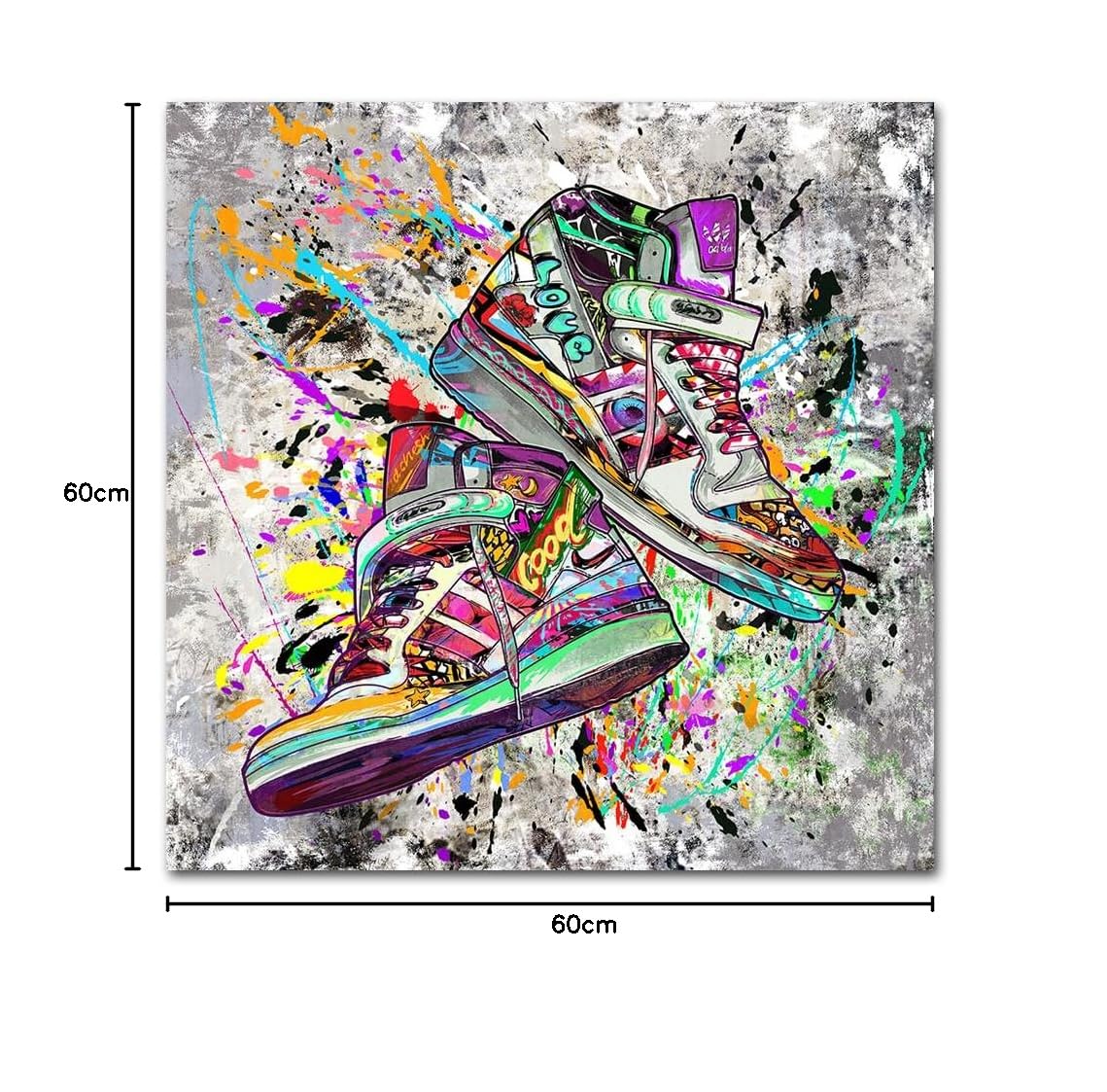 Amazon.co.jp: グラフィティ ウォールアート スニーカー 絵画