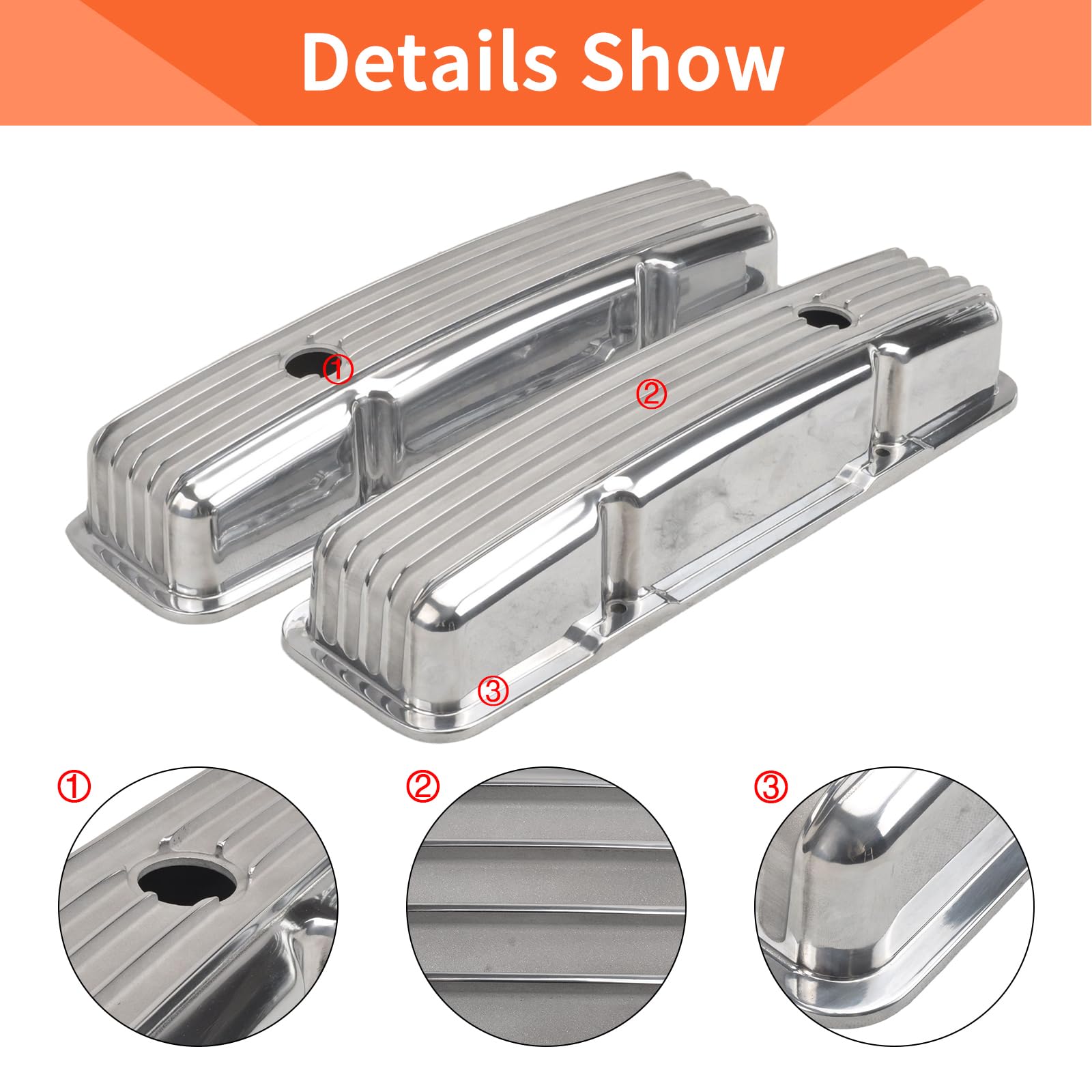 シボレー スモールブロック V8 283-350 用 バルブカバー ショート