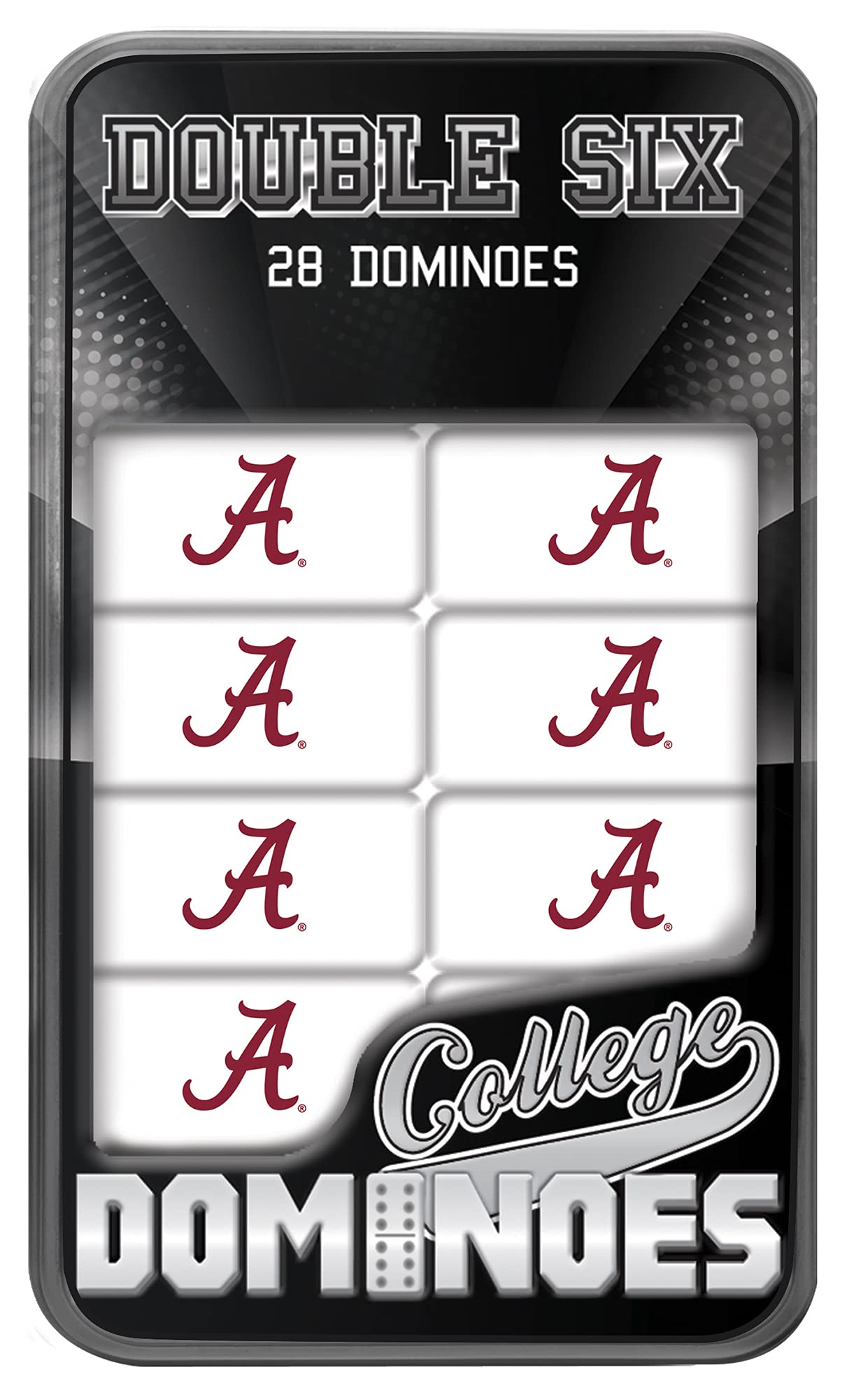 MasterPieces Game Day - NCAA Alabama Crimson Tide - 28 Piece Team Logo Double Six Domino Set