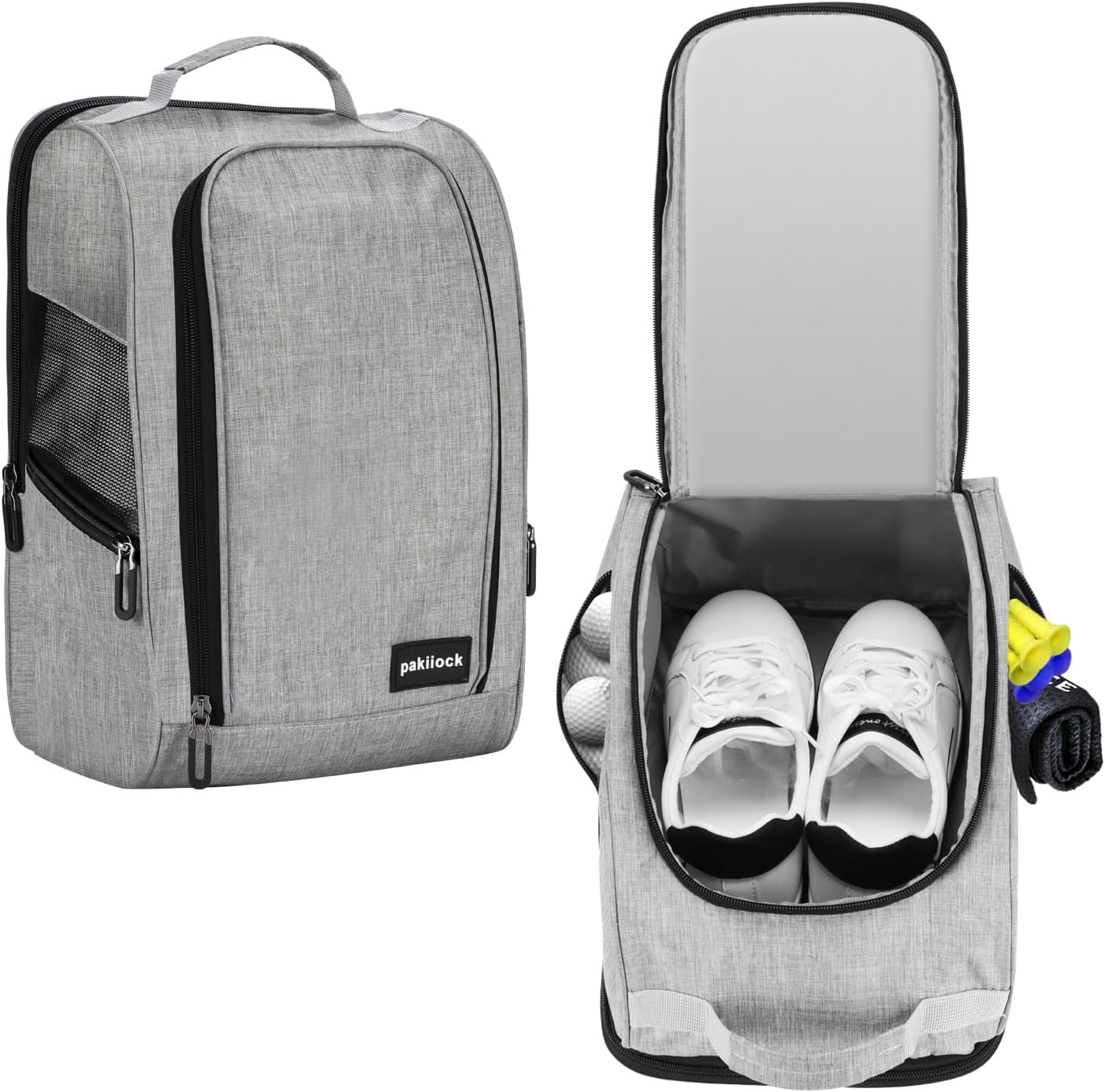 Golf Shoe Bag Zippered travel sport shoe bags With Mesh Ventilation, large back pocket and side pocket for men women - Image 2