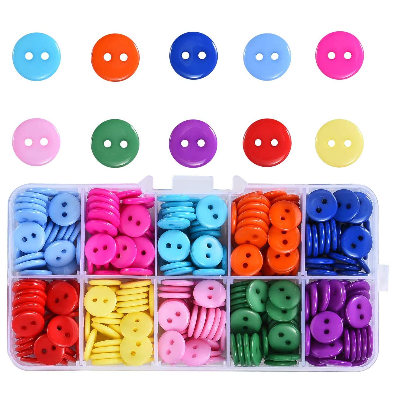 Xrten 350 Pcs Resin Button Set Basic Button for DIY Sewing Scrapbooking and Craft Embellishment - Image 2