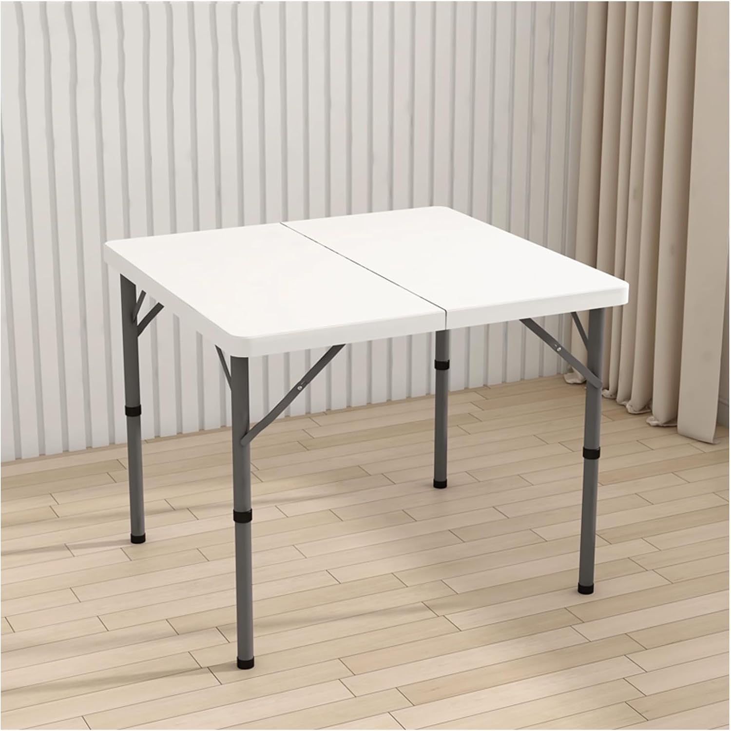 Folding Mahjong Table,34" Foldable Table with Collapsible Legs & Carrying Handle,Portable Majong for Mahjong,Domino,Poker,Card Game(Color:White)