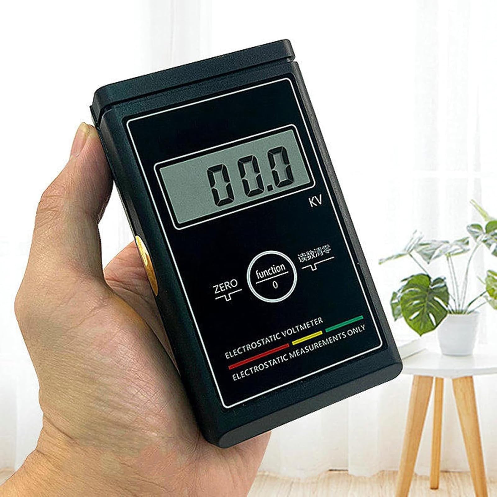 Misuratore di Carica Statica Portatile, Tester Elettrostatico Senza Contatto, Misurazione 0-50 KV, Frequenza di Circa 3 Misurazioni al Secondo, con Display LCD E Indicatore di Batteria Scarica