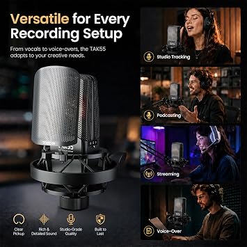 TAKSTAR TAK55 XLR Condenser Microphone with 34mm Large Diaphragm