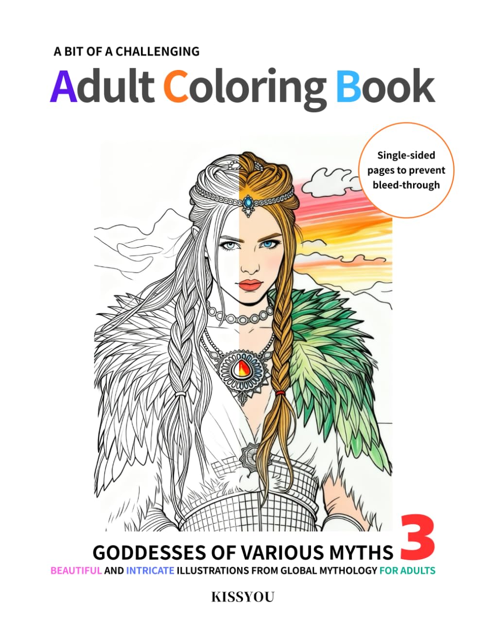A BIT OF CHALLENGING ADULT COLORING BOOK: GODDESSES OF VARIOUS MYTHS 3