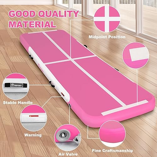 Miniatura 59 de FBSPORT - Colchonetas inflables de entrenamiento de 4 u 8 pulgadas de grosor, pistas de gimnasia para uso en el hogar, animadoras, yoga