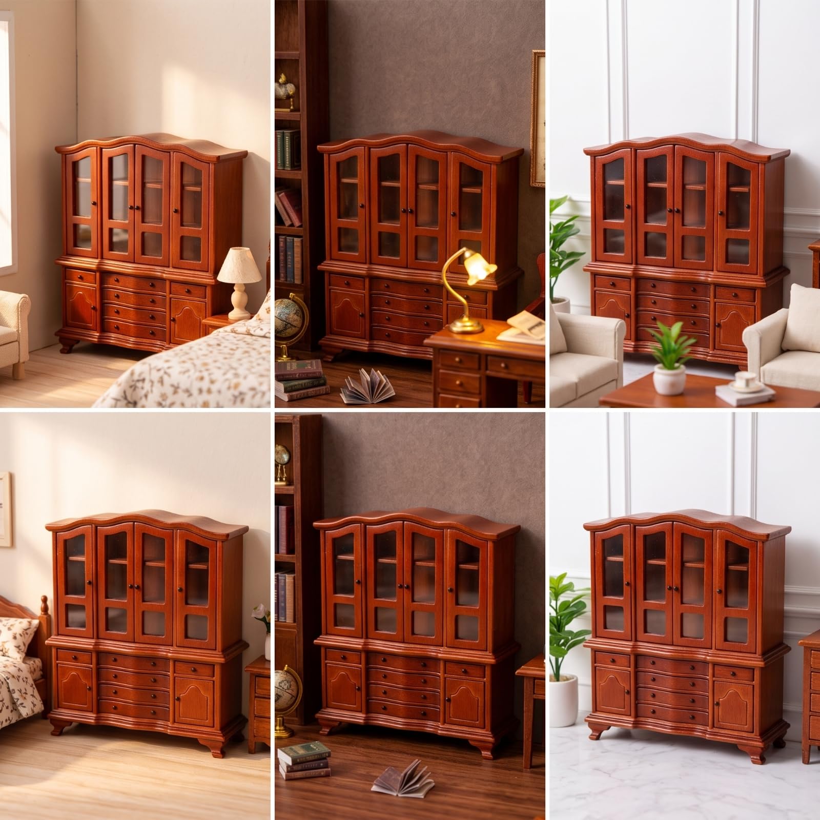 Credenza in Miniatura Apribile Mobile in Miniatura Traslucido Credenza con Cassetti per Modellisti, Diorama