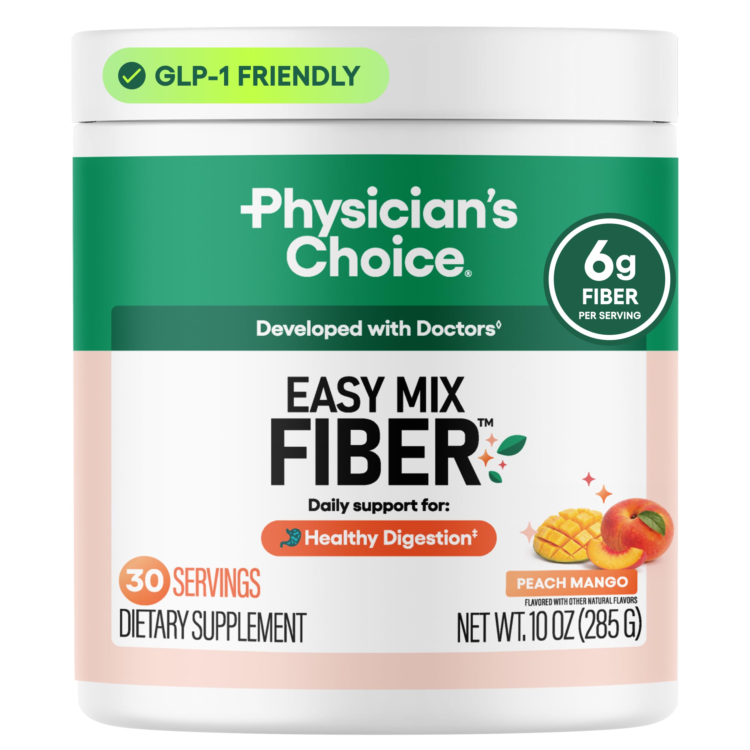 Physician's CHOICE Easy Mix Fiber for GLP-1 Support - No Grit & Sugar Free - Daily Prebiotic Soluble Fiber Powder Supplement - Digestive Health & Regularity - for Women and Men - Unflavored - 7.1oz — Amazon image 12