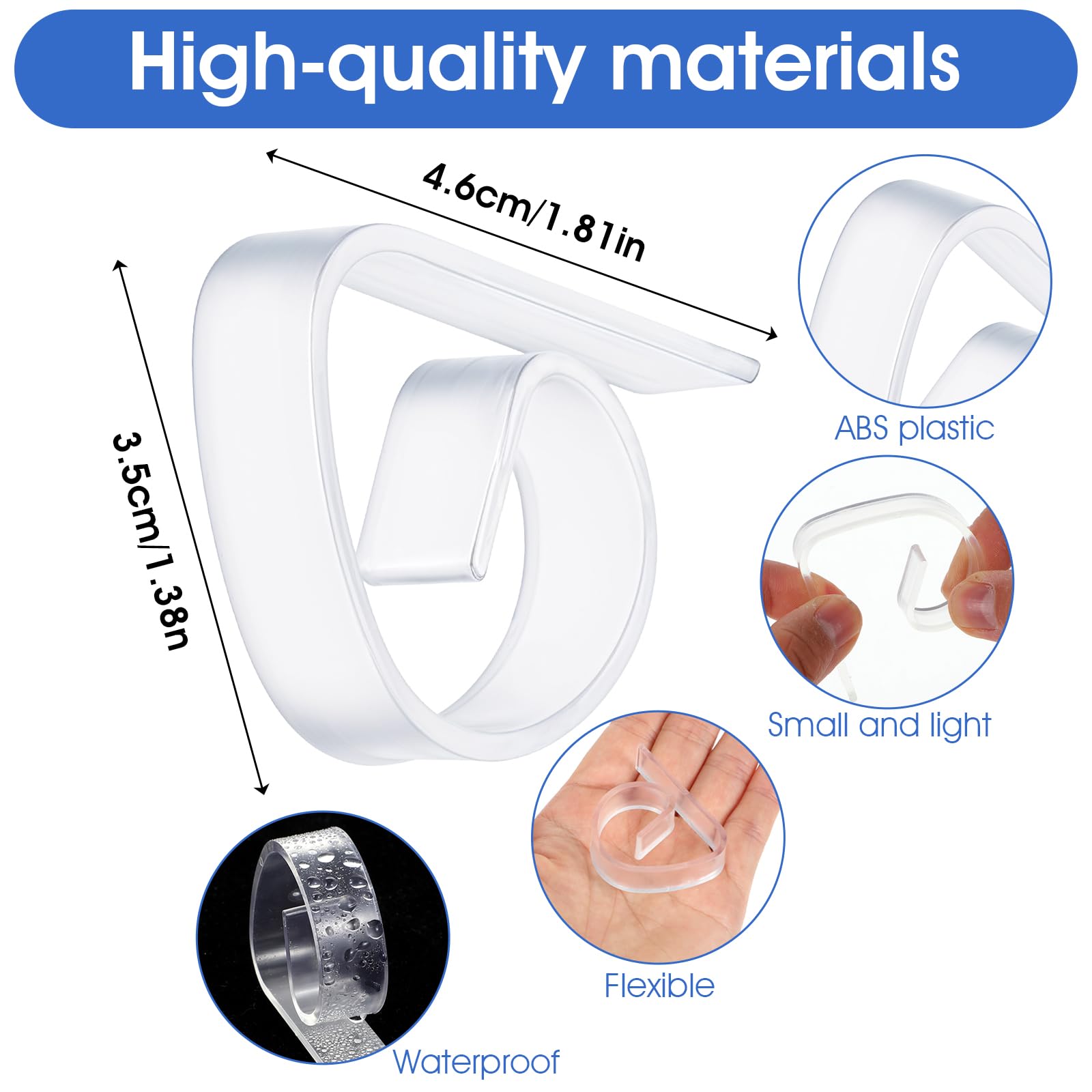 Lot de 12 pinces à nappe transparentes en plastique pour l'extérieur Noël mariage pique-nique