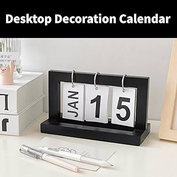 Daily Desk Flip Calendar, Perpetual Desk Calendar with Large