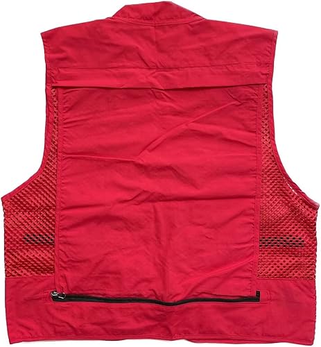 Miniatura 9 de Chaleco de malla transpirable con múltiples bolsillos para hombre, viajeros al aire libre, pesca con mosca, fotografía