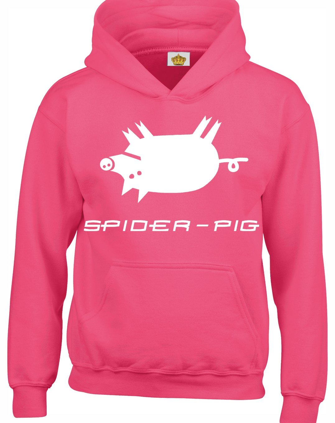 Crown Designs Men's Hot Pink Spider Pig Comedy Tv Show Inspired Gift Unisex Hoodies For Wo & Teenagers - /Small