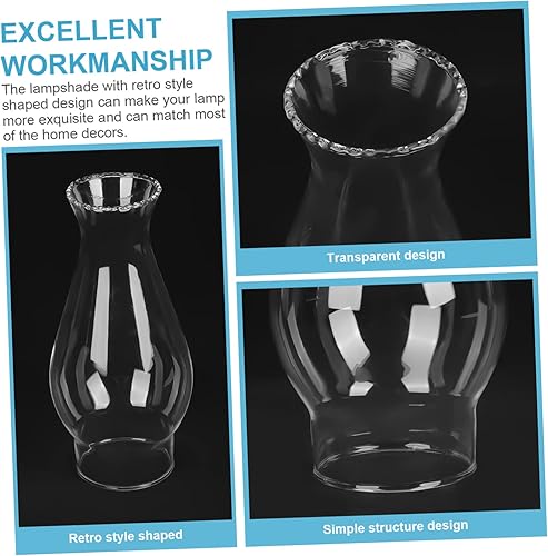 Miniatura 6 de Garneck Pantalla de queroseno, faroles vintage para camping, cubiertas de luz al aire libre, cubierta de luz de chimenea, lámpara de vidrio de