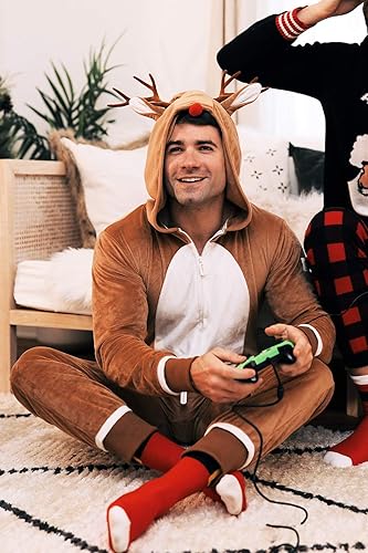 Miniatura 5 de Tipsy Elves Rudolph The Red Nosed Reno Mono - Lindo Mono de Rudolf Marrón Fiesta Animal Mono para la Familia