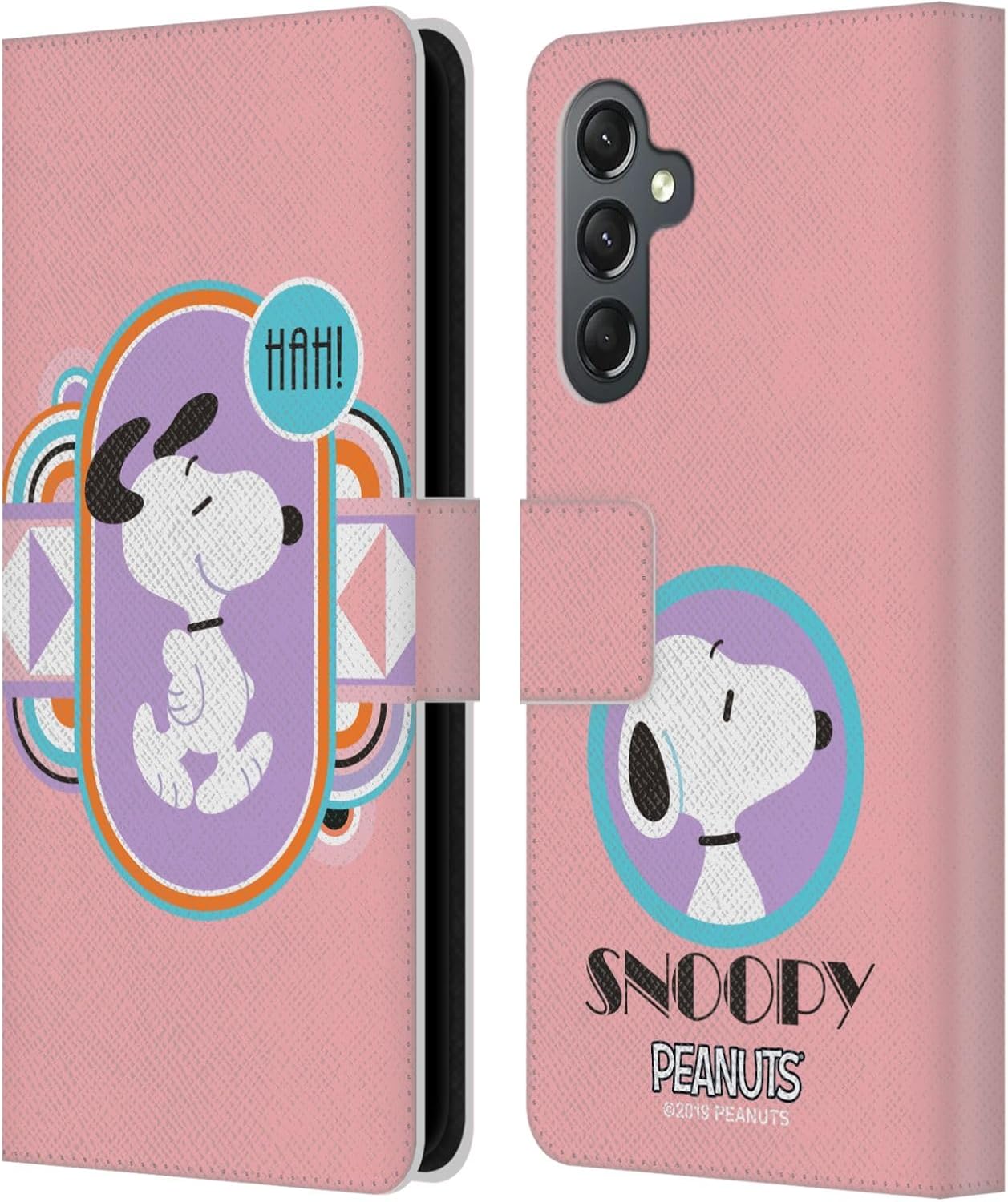 Head Case Designs Officially Licensed Peanuts Pastels Snoopy Deco Dreams Leather Wallet Case Compatible with Samsung Galaxy A25 5G