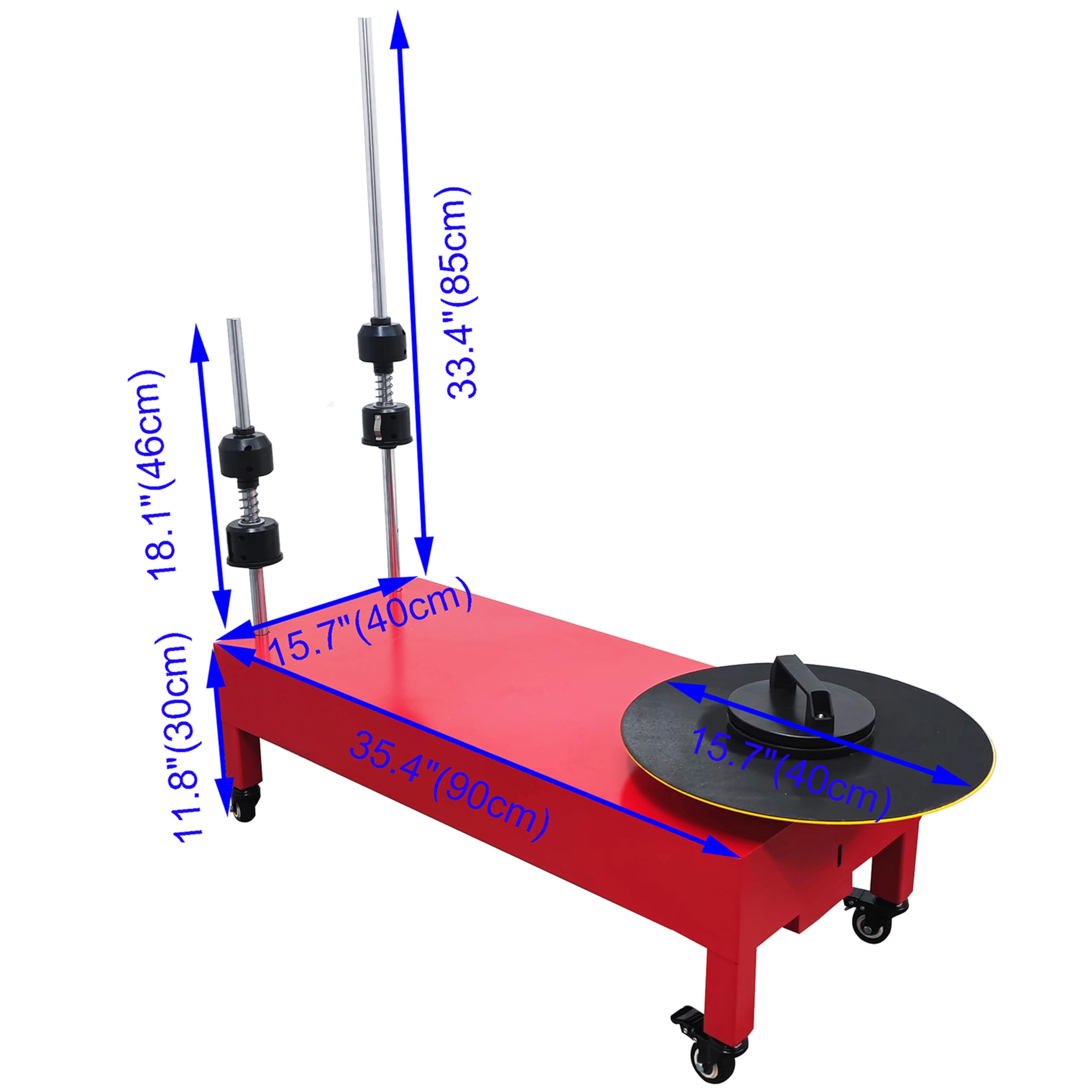 LGXEnzhuo Electric Stretch Film Wrapping Machine Wrap-Around Film Baler 40cm Turntable with Worktable Dual Axis Winding Film Packaging Machine 110V 125W