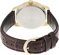 Vista 2 de Casio Reloj de cuarzo de acero inoxidable para hombre con correa de cuero, marrón, 18 (Modelo EAW-MTP-V001GL-9B), Marrón, Reloj de cuarzo