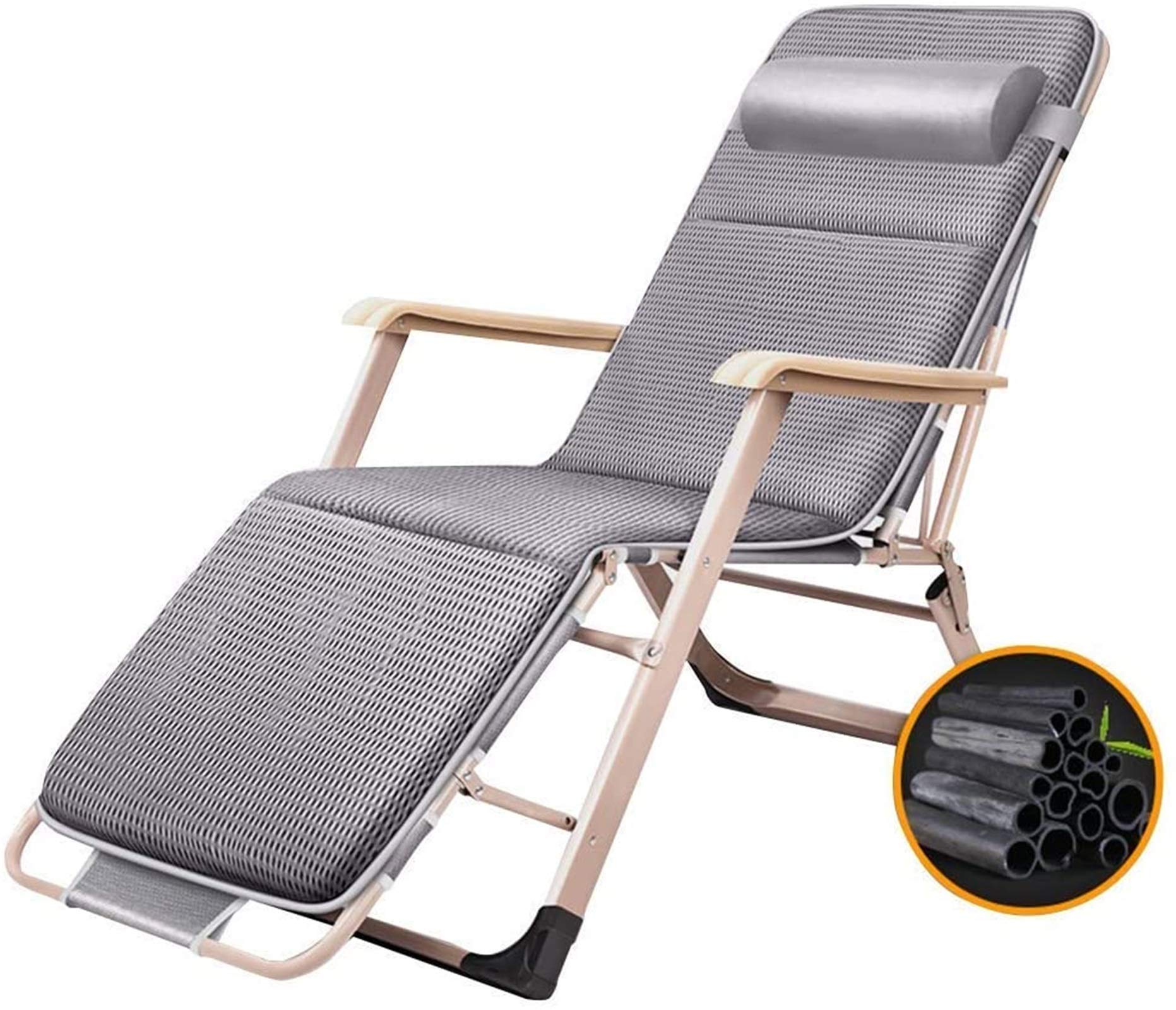 Chaise longue inclinable pour adulte soulageant le dos lors du camping et repos