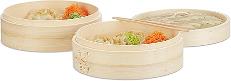 Relaxdays Bamboo Steamer 3 Pieces 2 Steam Baskets With Lid For Rice And Dim Sum Steamer 24 Cm Diameter Natural Amazon De Home Kitchen Relaxdays Bamboo Steamer 3 Pieces 2 Steam Baskets With Lid For Rice And Dim Sum Steamer 24 Cm Diameter Natural Amazon De Home Kitchen