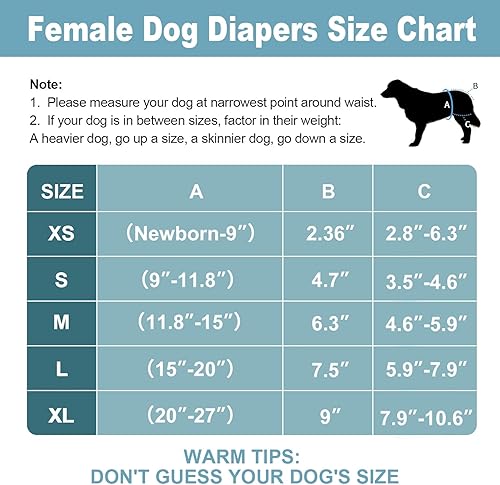 Miniatura 3 de Pañales lavables para perras (paquete de 3) pañales reutilizables para cachorros en celo, altamente absorbentes, para incontinencia de calor de