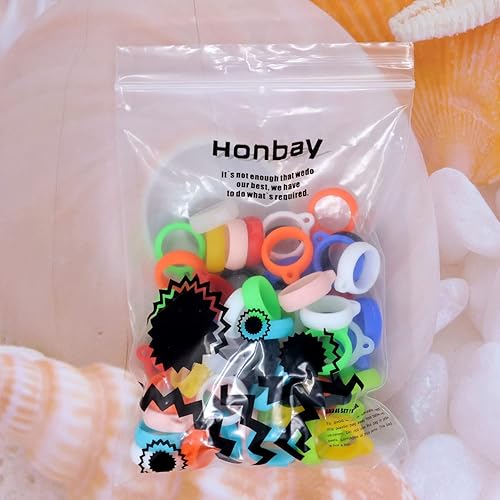 Miniatura 7 de Honbay 66 piezas de anillos de silicona antipérdida, kit de transporte multiusos para bolígrafos, dispositivo de oficina o deporte diario (11