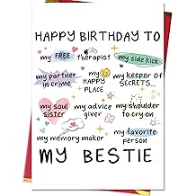 Funny Birthday Card for Women Sister, Happy Bday Gifts for Bestie, Bestie &amp; Friendship Birthday Card