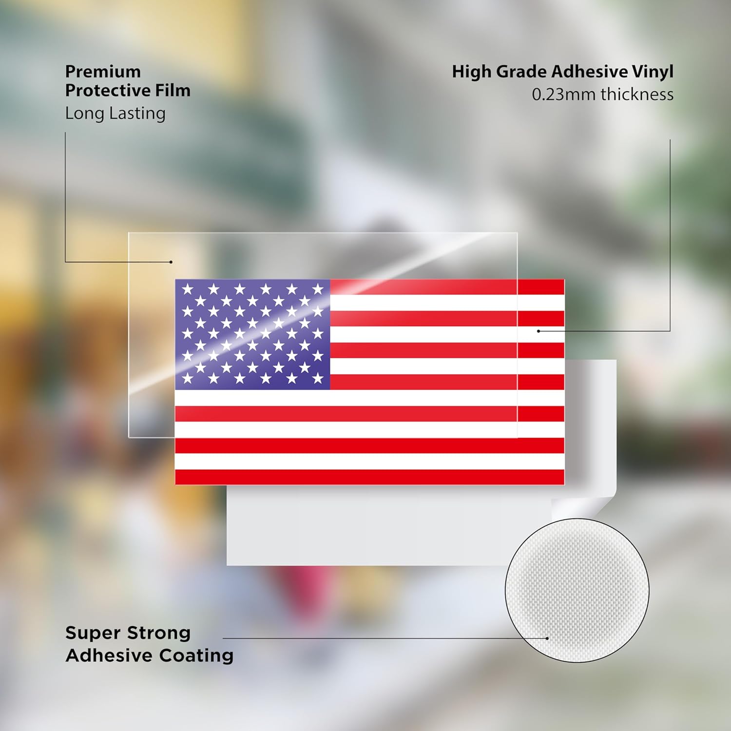 2 Pack American Flag Vinyl Sticker - 6 x 3 Inches - USA Flag Sticker Set for Cars, Trucks, Computer, Wall & Windows Sticker, Stickers for Laptop, Adhesive Decal Waterproof Bumper Stickers - Image 4