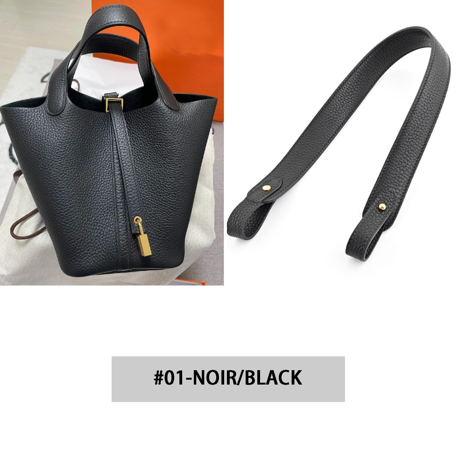 Damen Tasche Picotin 18 22 Lock Bag Strap Cross Body Länge 67cm breite Lederriemen