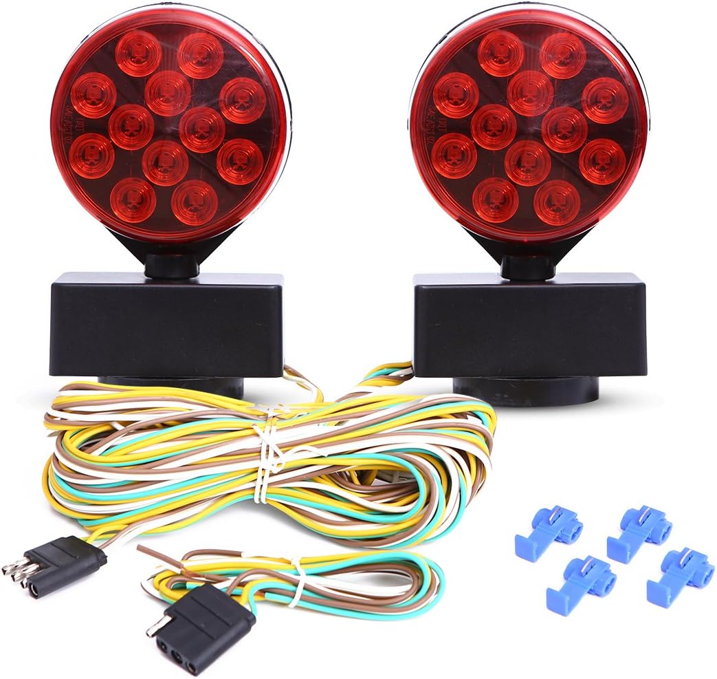 12V LED Magnetic Towing Light Kit for Boat Trailer RV Truck
