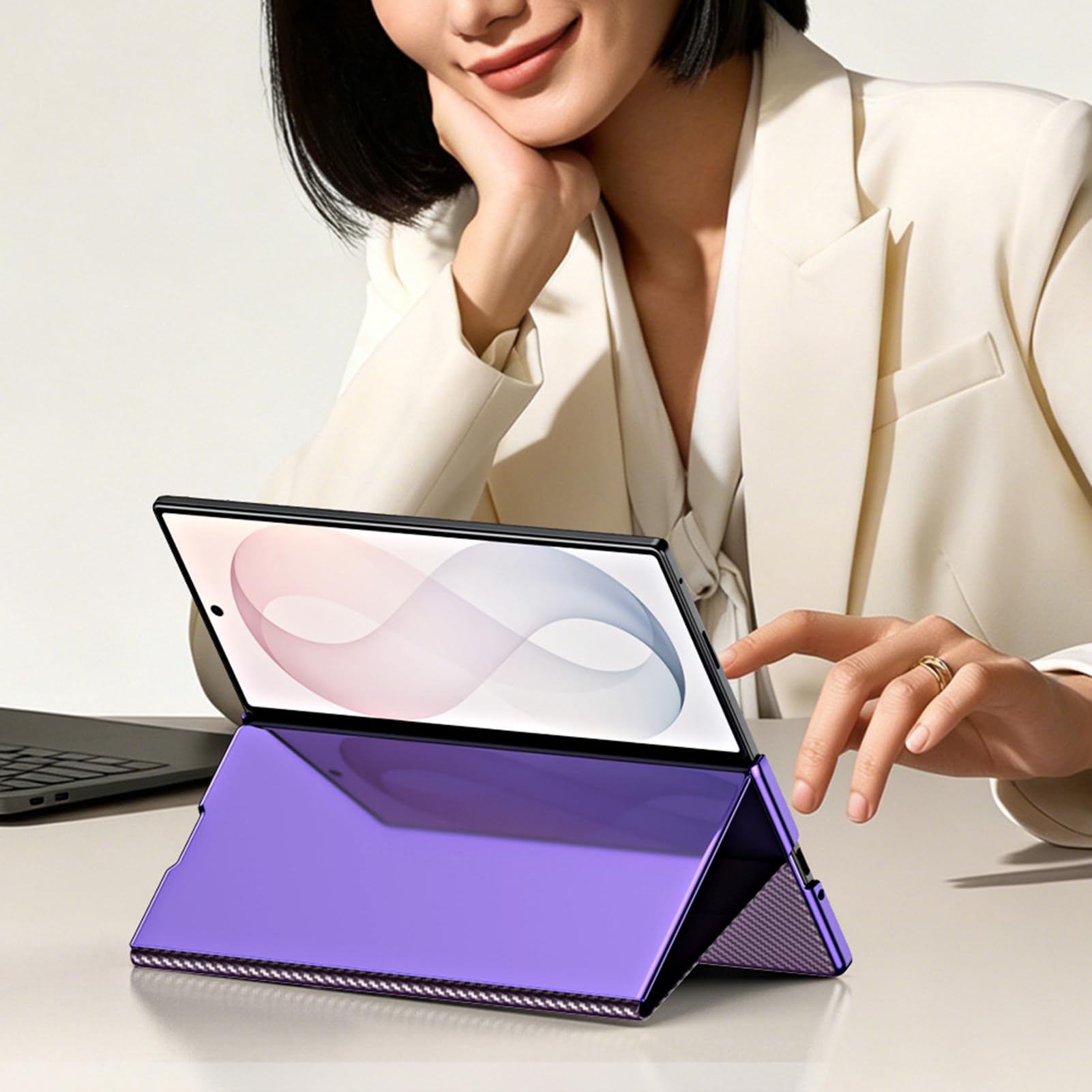 Placcatura Cover Per Samsung Galaxy Z Fold 8 Ultra, Visibile Ribalta
