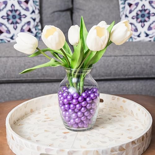 Miniatura 2 de Galashield Canicas para jarrones  Rellenos de jarrones de vidrio a granel  Cuentas de vidrio para jarrones, mármol redondo morado de 5 libras,