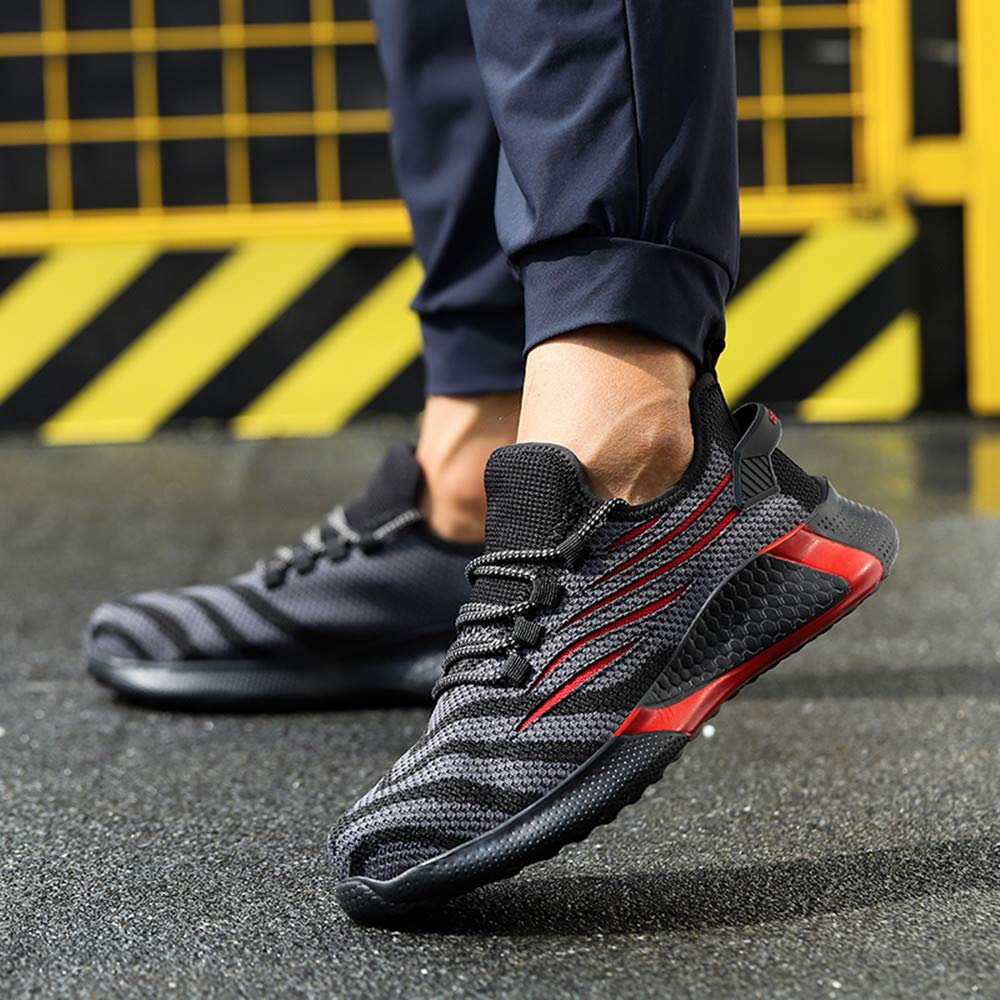 Scarpe Antinfortunistiche Uomo Leggere Scarpe da Lavoro Traspiranti Donna Antiscivolo Scarpe da Cantiere con Punta in Acciaio