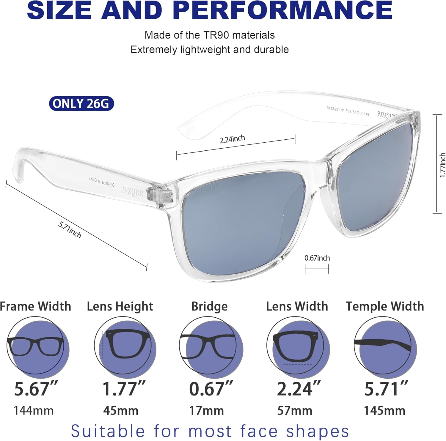 Polarized Sunglasses for Women and Men, Fishing Driving Sun Glasses UV Glare Protection RFS8201 - Image 3