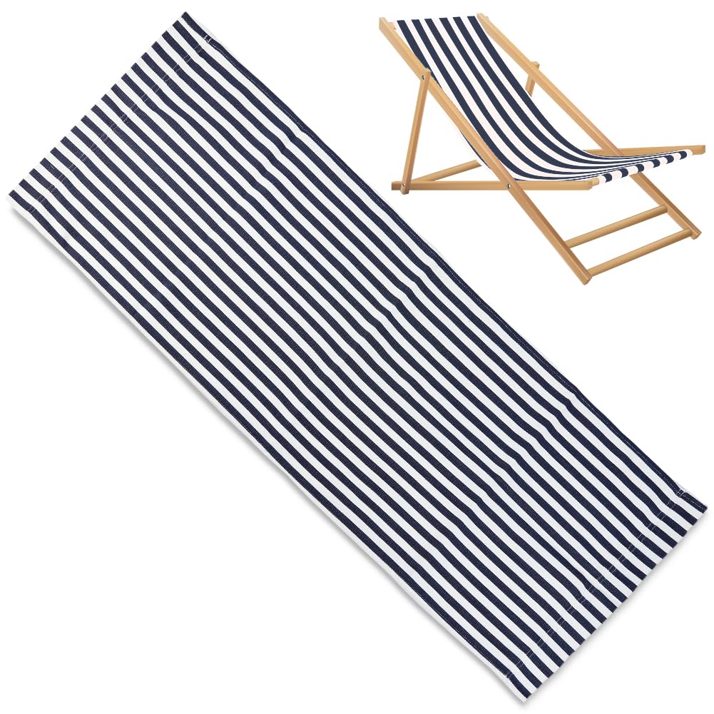 GORGECRAFT 118X43cm Beach Sling Chair Replacement Canvas Outdoor Chairs Cloth Replacements Twill Weave Portable Reclining Patio Folding Chair Fabric for Summer Sunbathing Garden Courtyard