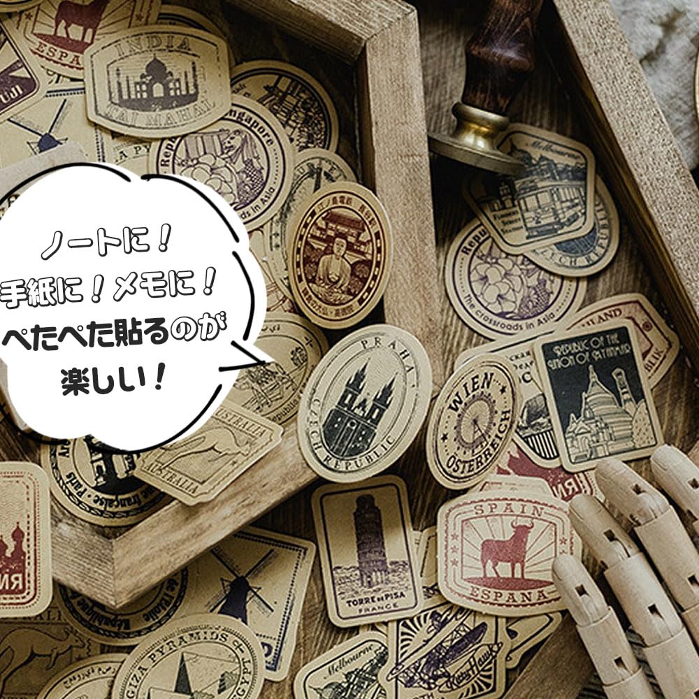 Amazon.co.jp: moin moin シール フレーク 92枚 ステッカー アソート