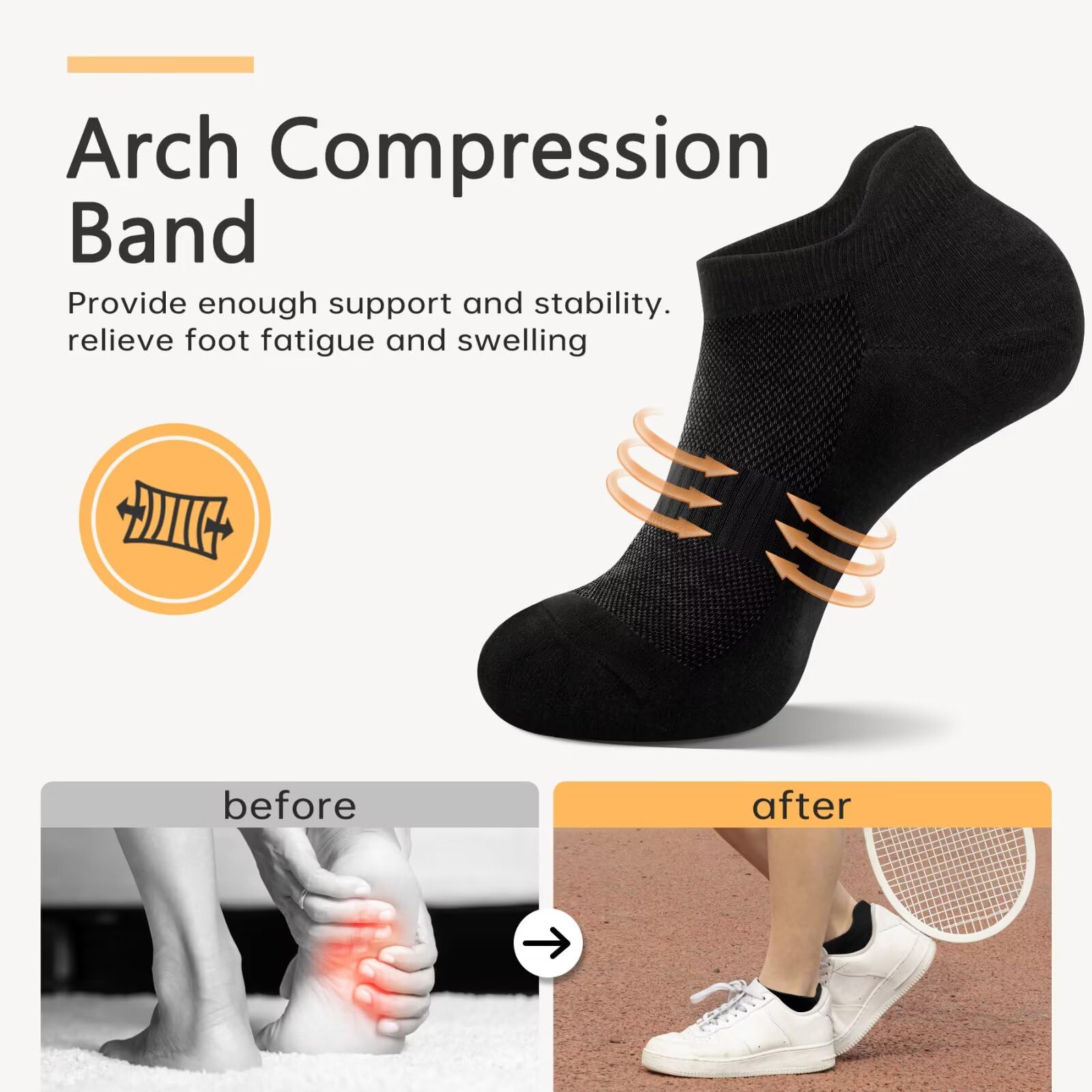 EKSHER 10 Paia Calzini Uomo Corti Calze Donna Corte Cotone Calza Sportive Basse Traspirante Running Elastiche Tennis