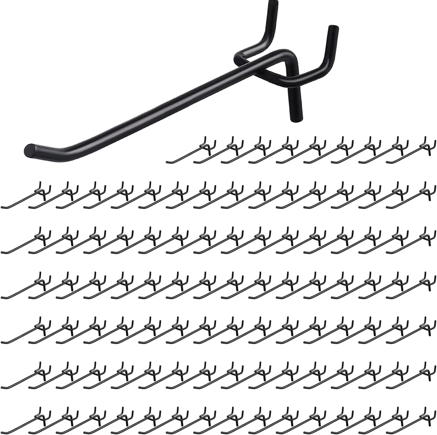 Pegboard Hooks 4 Inch, 100 Pcs Black Stainless Steel Pegboard Display Hooks, Heavy