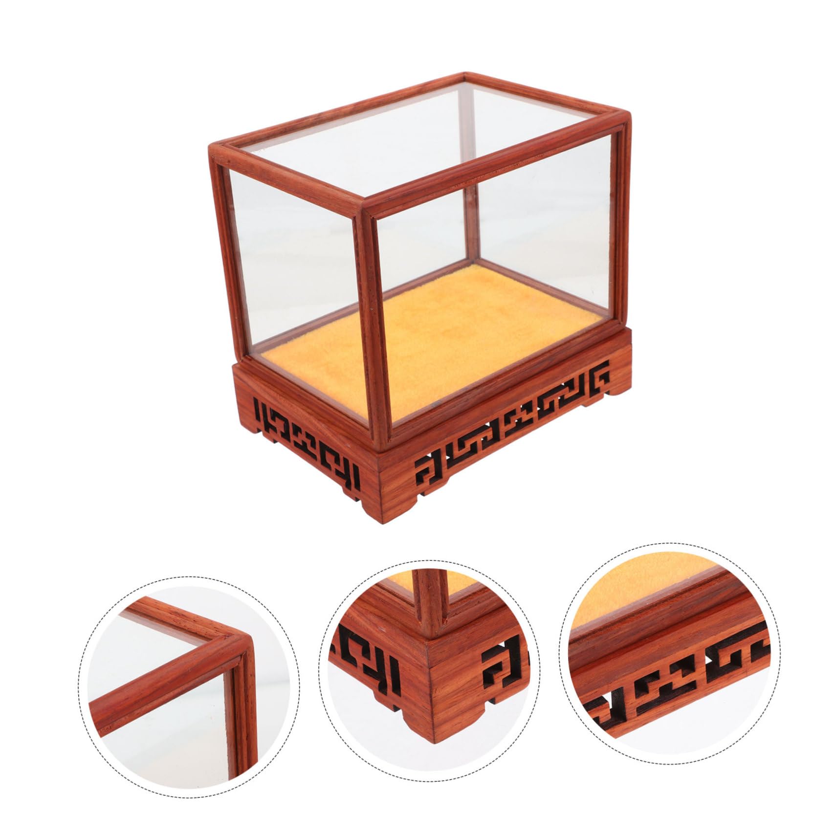 Wood & Glass Display Case - 8.25x5x5 Inch Clear Showcase For Collectibles, Dolls & Models